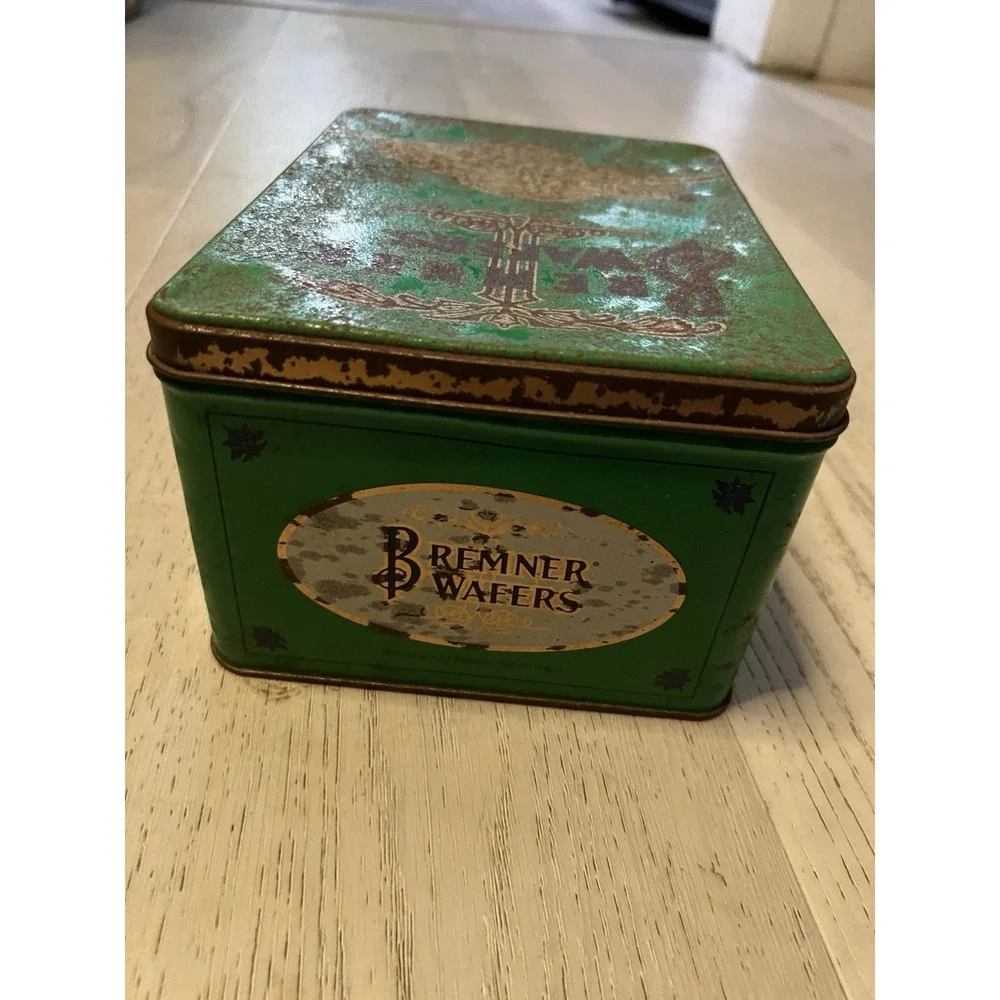 1992 Vintage Bremner Wafers Empty Box 8x4 1/2 X 6 In Rusted